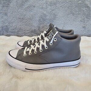 Converse Chuck Malden Street Mid Shoes Faux Leather Gray Men Sneakers Size 10.5